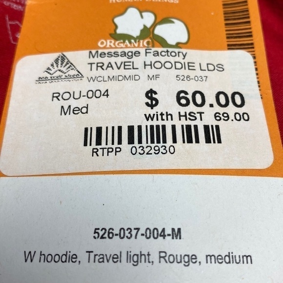 Message Factory Women’s Red & Orange Long Sleeve Organic Cotton Hoodie Sz Medium - Picture 8 of 13